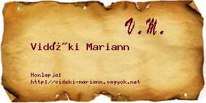 Vidéki Mariann névjegykártya