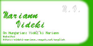 mariann videki business card